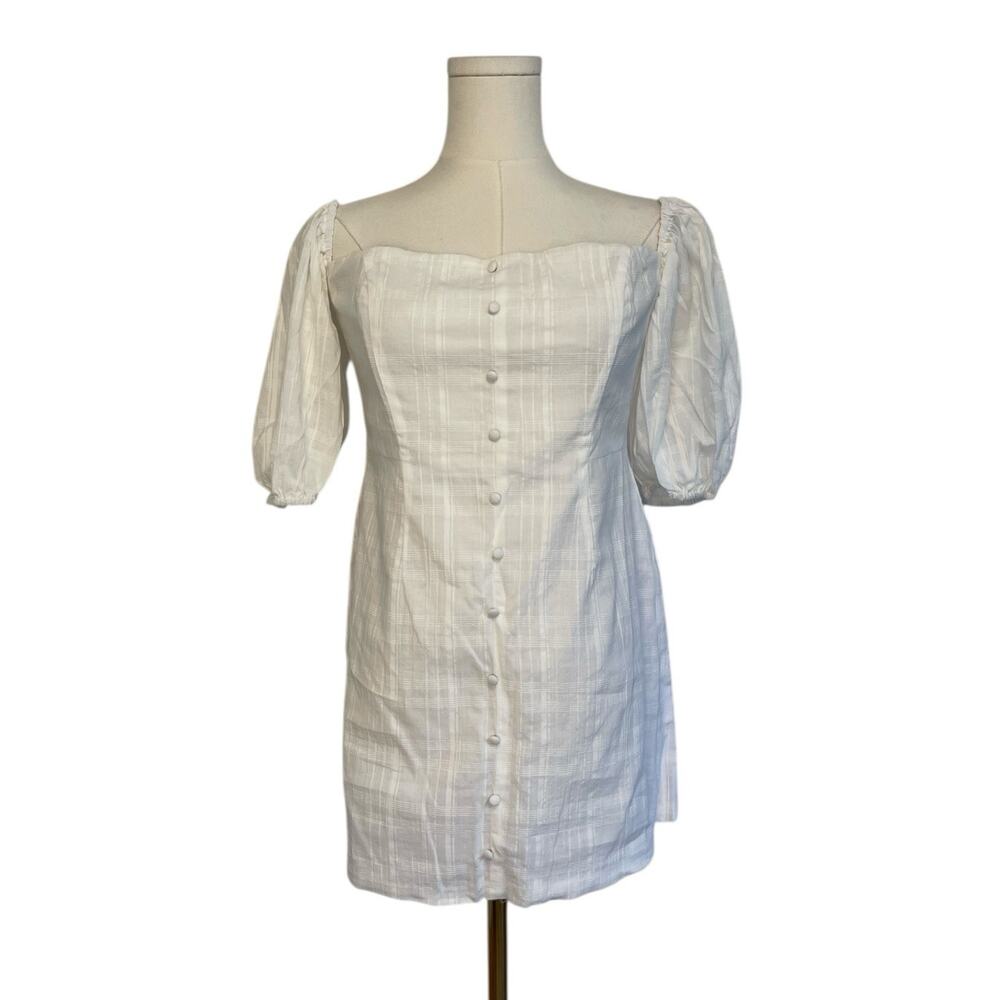 Revolve x Rumer The Label Mia Mini Dress Womens Size Medium White 100% Cotton